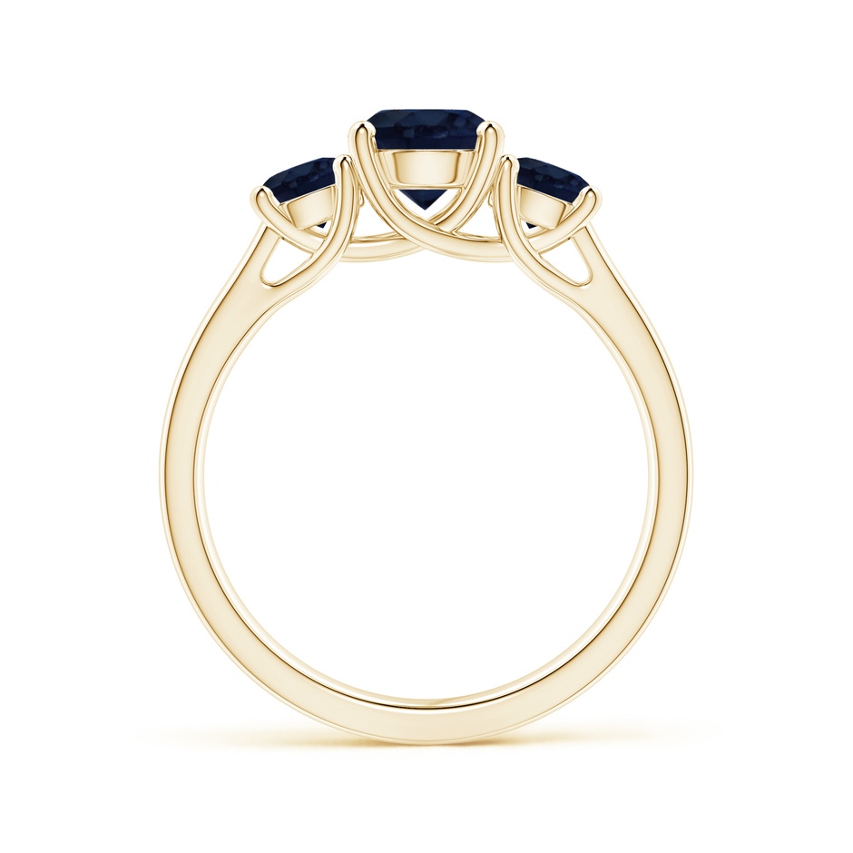 6mm A Classic Round Sapphire Three Stone Ring in Yellow Gold side-1