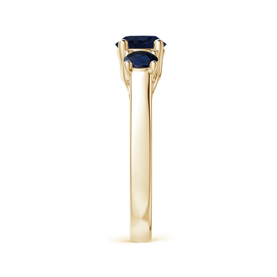 6mm A Classic Round Sapphire Three Stone Ring in Yellow Gold side-2