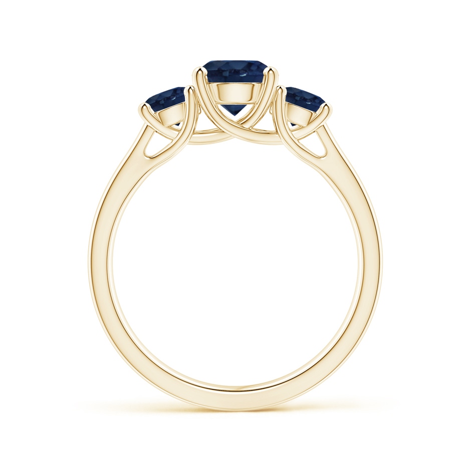 6mm AA Classic Round Sapphire Three Stone Ring in Yellow Gold side-1