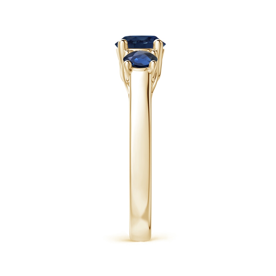 6mm AA Classic Round Sapphire Three Stone Ring in Yellow Gold side-2