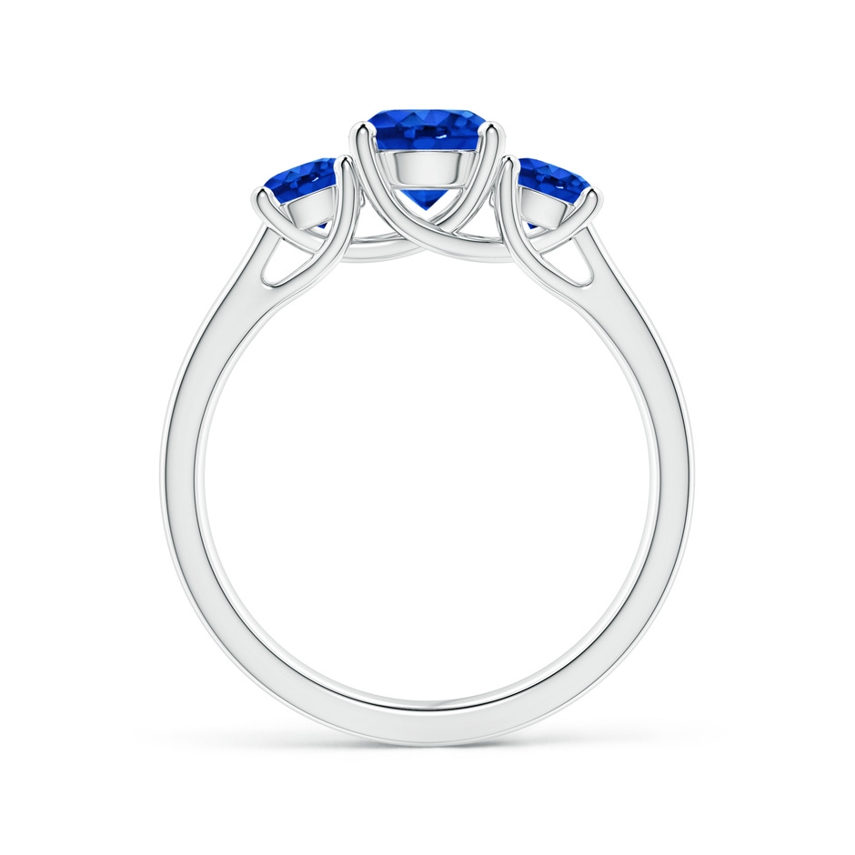 6mm AAAA Classic Round Sapphire Three Stone Ring in P950 Platinum side-1