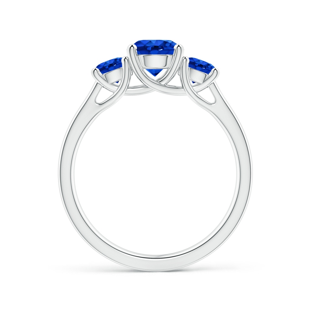 6mm AAAA Classic Round Sapphire Three Stone Ring in White Gold - side_1