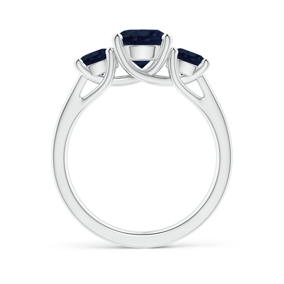 7mm A Classic Round Sapphire Three Stone Ring in White Gold side-1