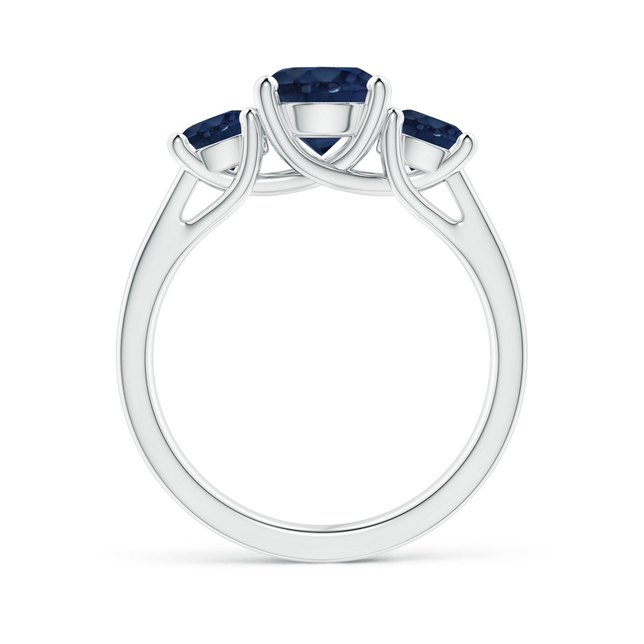 7mm AA Classic Round Sapphire Three Stone Ring in P950 Platinum side-1