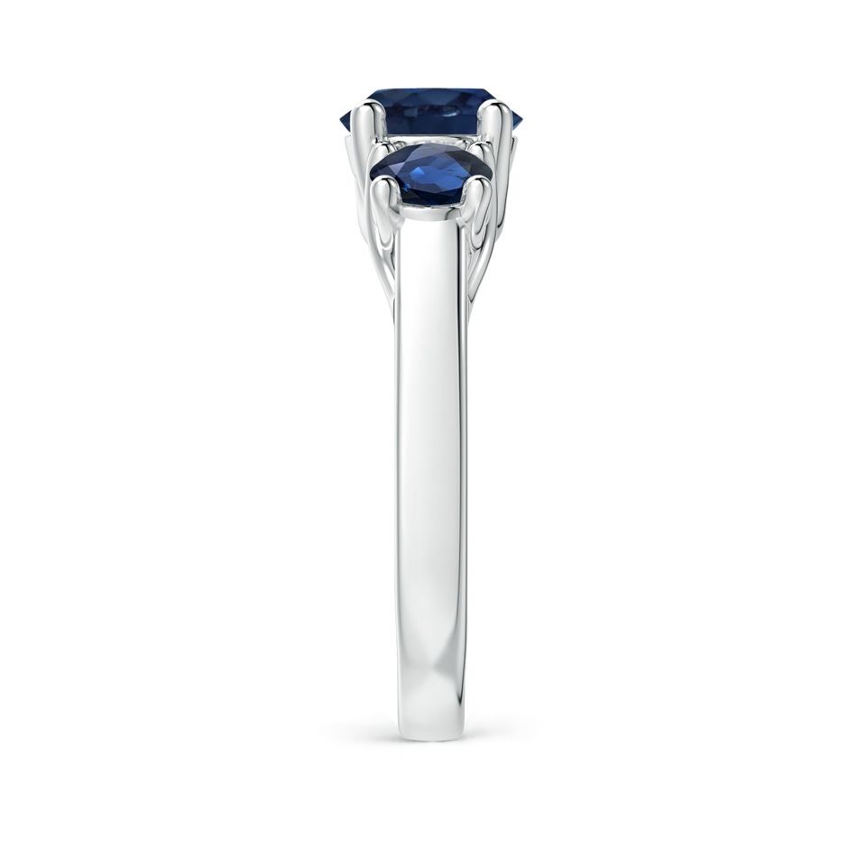 7mm AA Classic Round Sapphire Three Stone Ring in P950 Platinum side-2