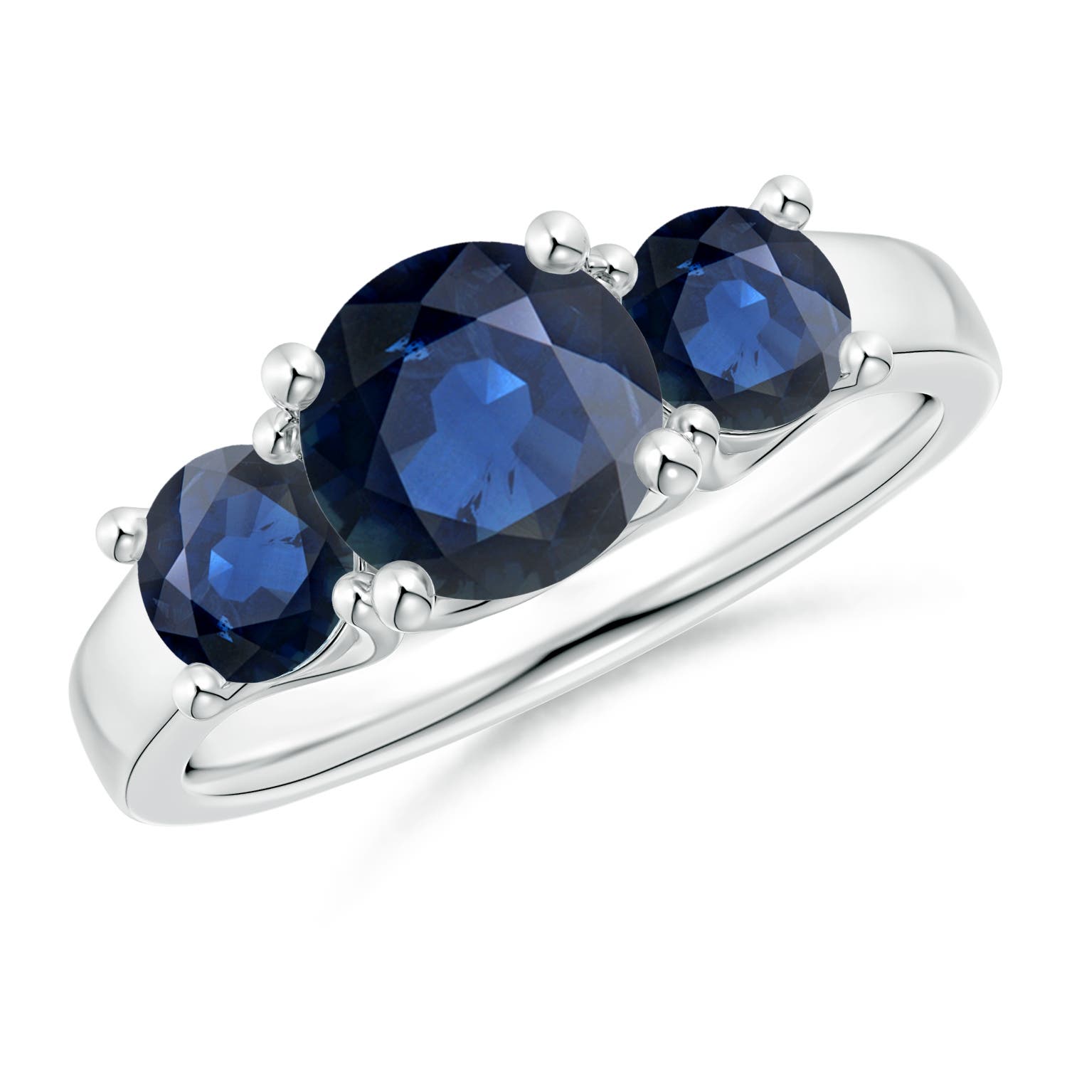 AA - Blue Sapphire / 2.5 CT / 14 KT White Gold