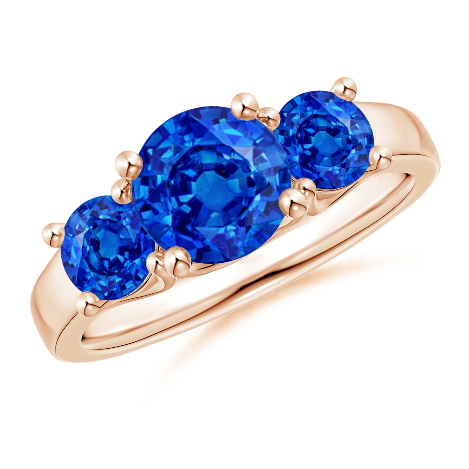 AAAA - Blue Sapphire / 2.5 CT / 14 KT Rose Gold