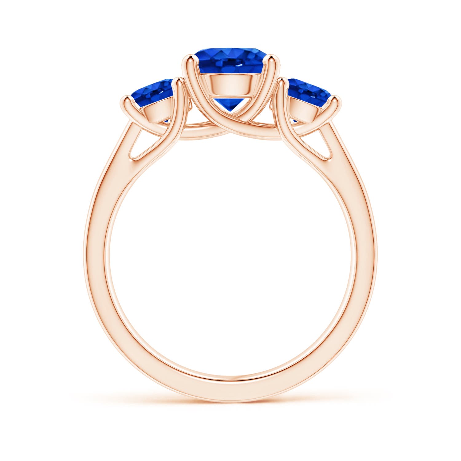 AAAA - Blue Sapphire / 2.5 CT / 14 KT Rose Gold