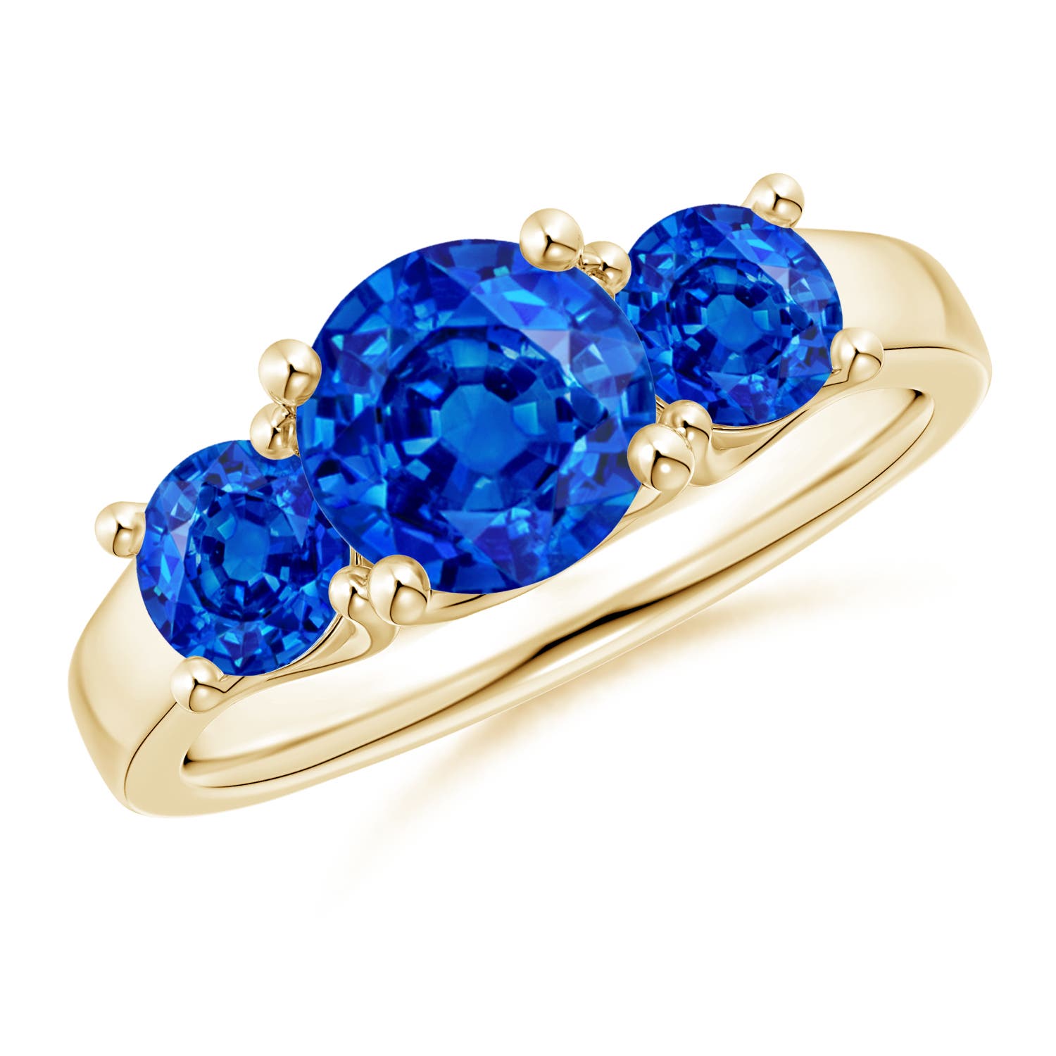 AAAA - Blue Sapphire / 2.5 CT / 14 KT Yellow Gold