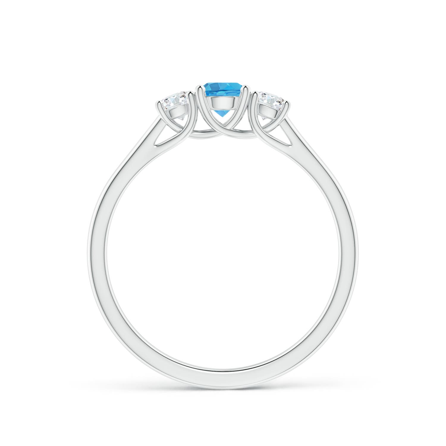 AA - Swiss Blue Topaz / 0.53 CT / 14 KT White Gold