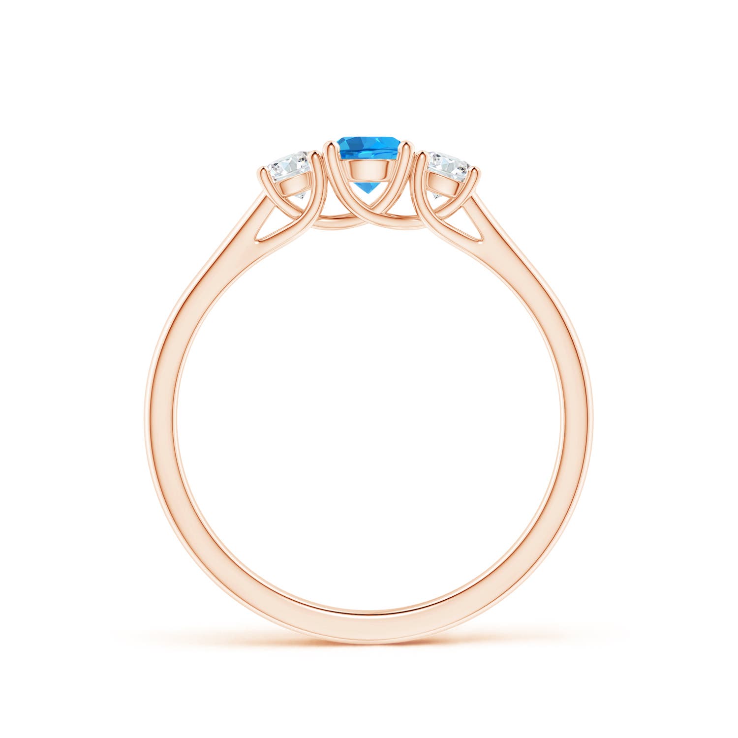 AAAA - Swiss Blue Topaz / 0.53 CT / 14 KT Rose Gold