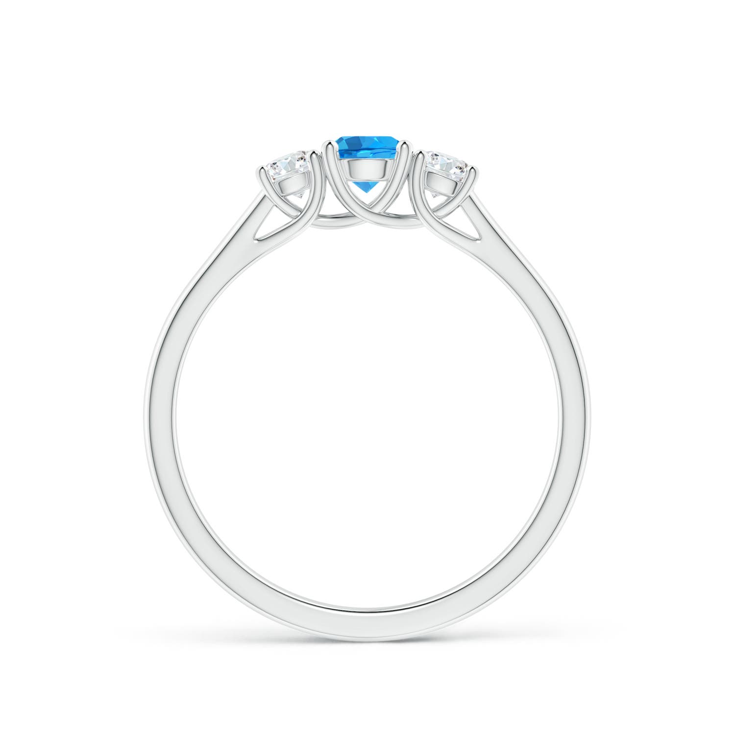 AAAA - Swiss Blue Topaz / 0.53 CT / 14 KT White Gold