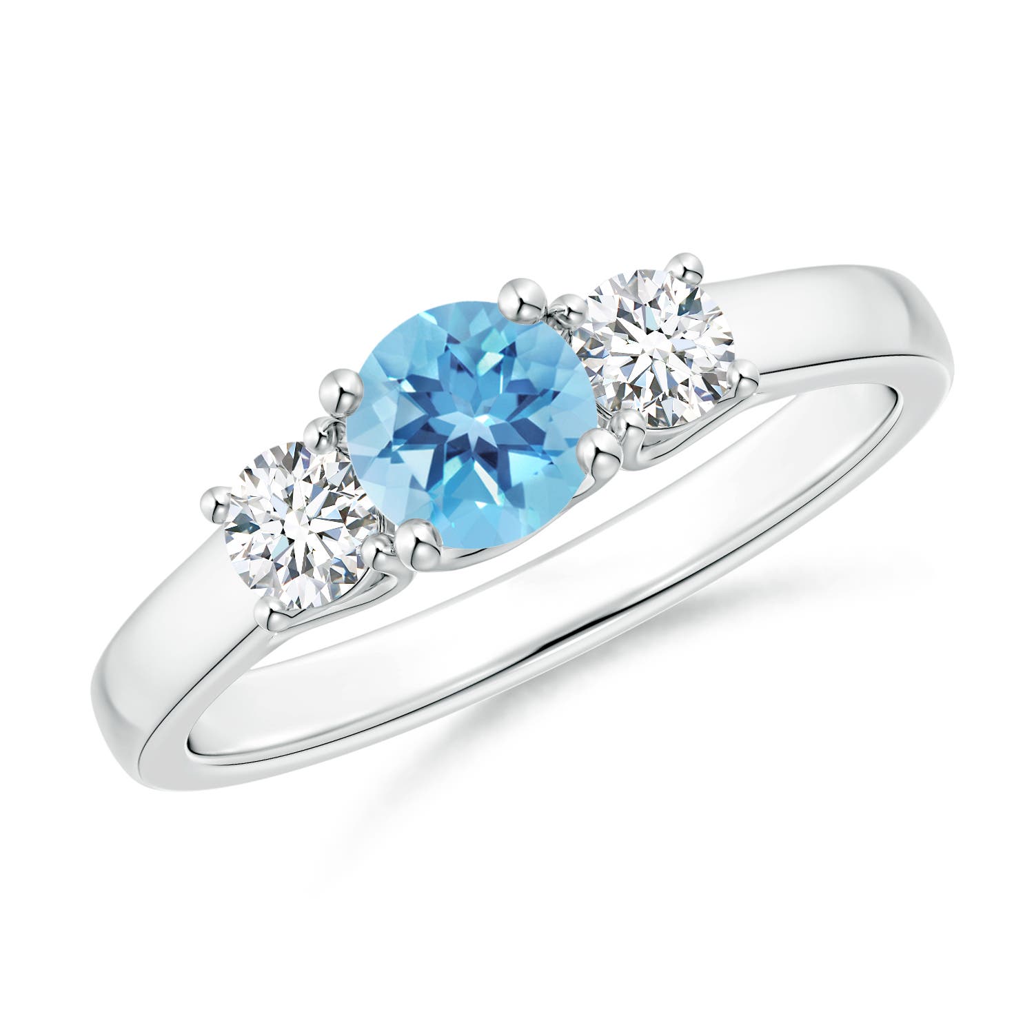 A - Swiss Blue Topaz / 0.92 CT / 14 KT White Gold