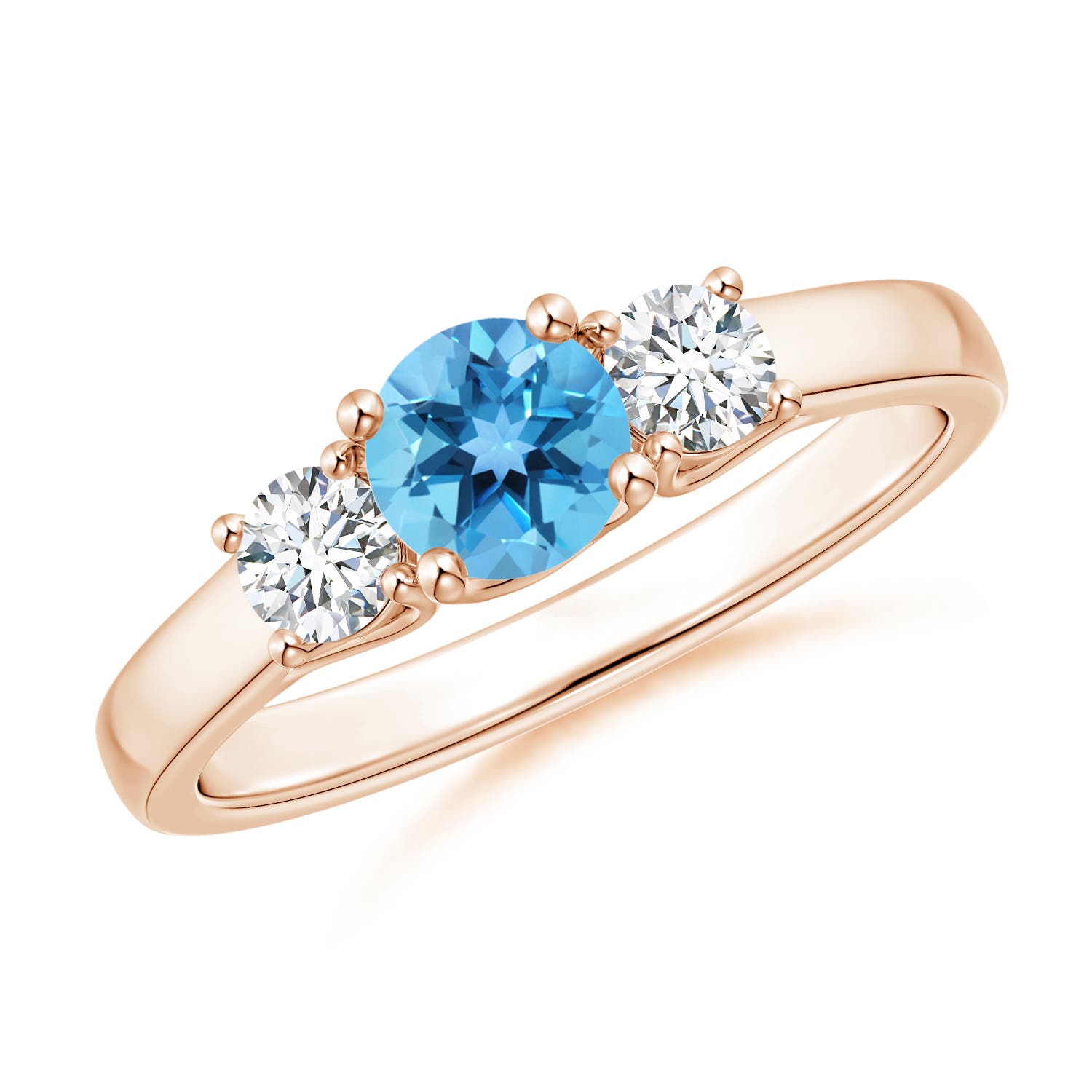 AA - Swiss Blue Topaz / 0.92 CT / 14 KT Rose Gold