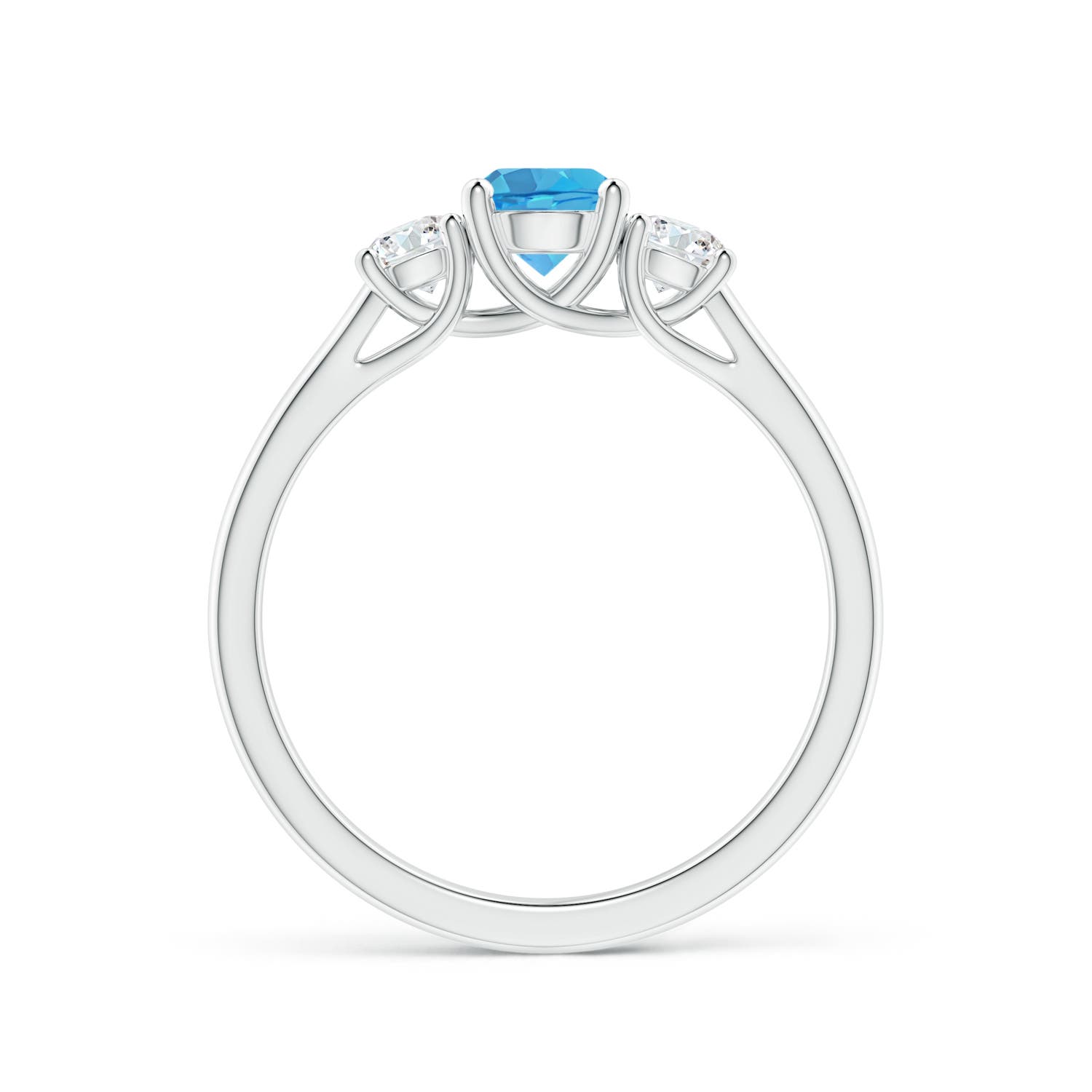 AA - Swiss Blue Topaz / 0.92 CT / 14 KT White Gold