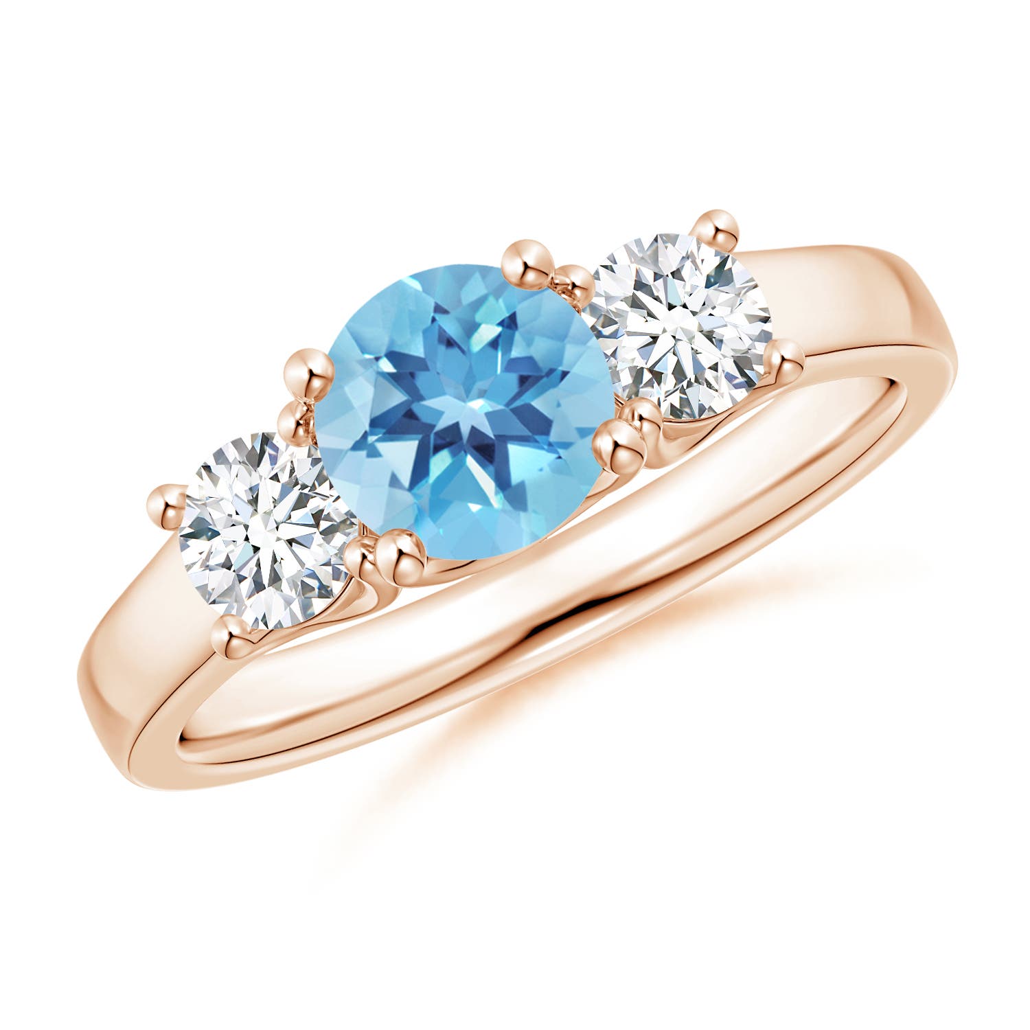 A - Swiss Blue Topaz / 1.41 CT / 14 KT Rose Gold