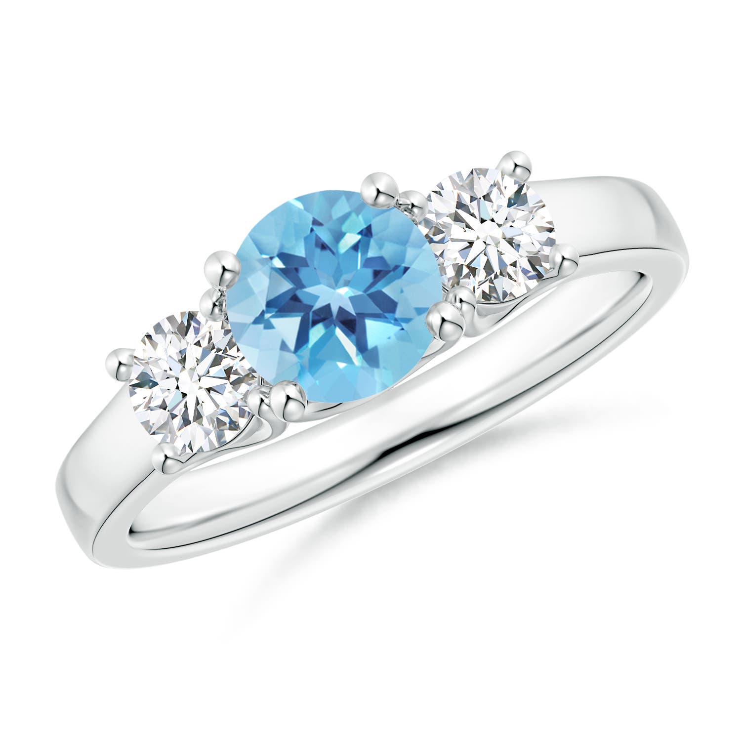 A - Swiss Blue Topaz / 1.41 CT / 14 KT White Gold