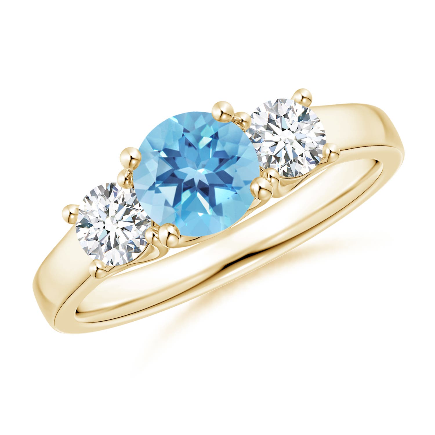 A - Swiss Blue Topaz / 1.41 CT / 14 KT Yellow Gold