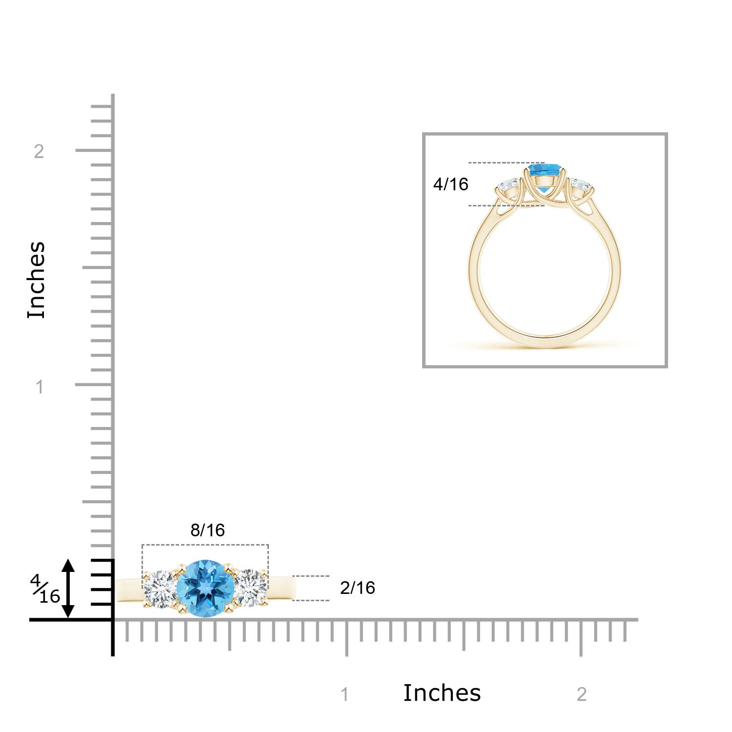 AA - Swiss Blue Topaz / 1.41 CT / 14 KT Yellow Gold