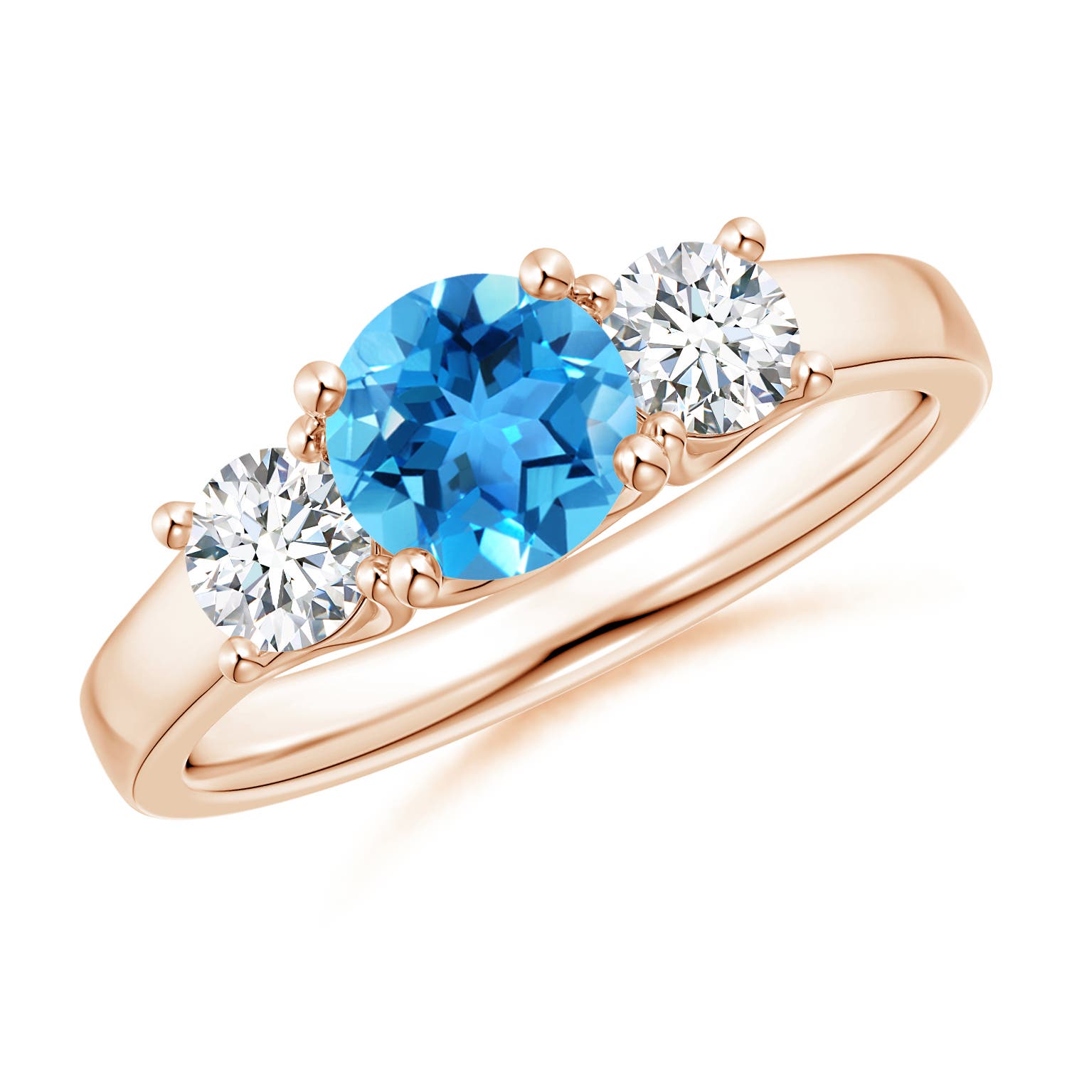 AAA - Swiss Blue Topaz / 1.41 CT / 14 KT Rose Gold