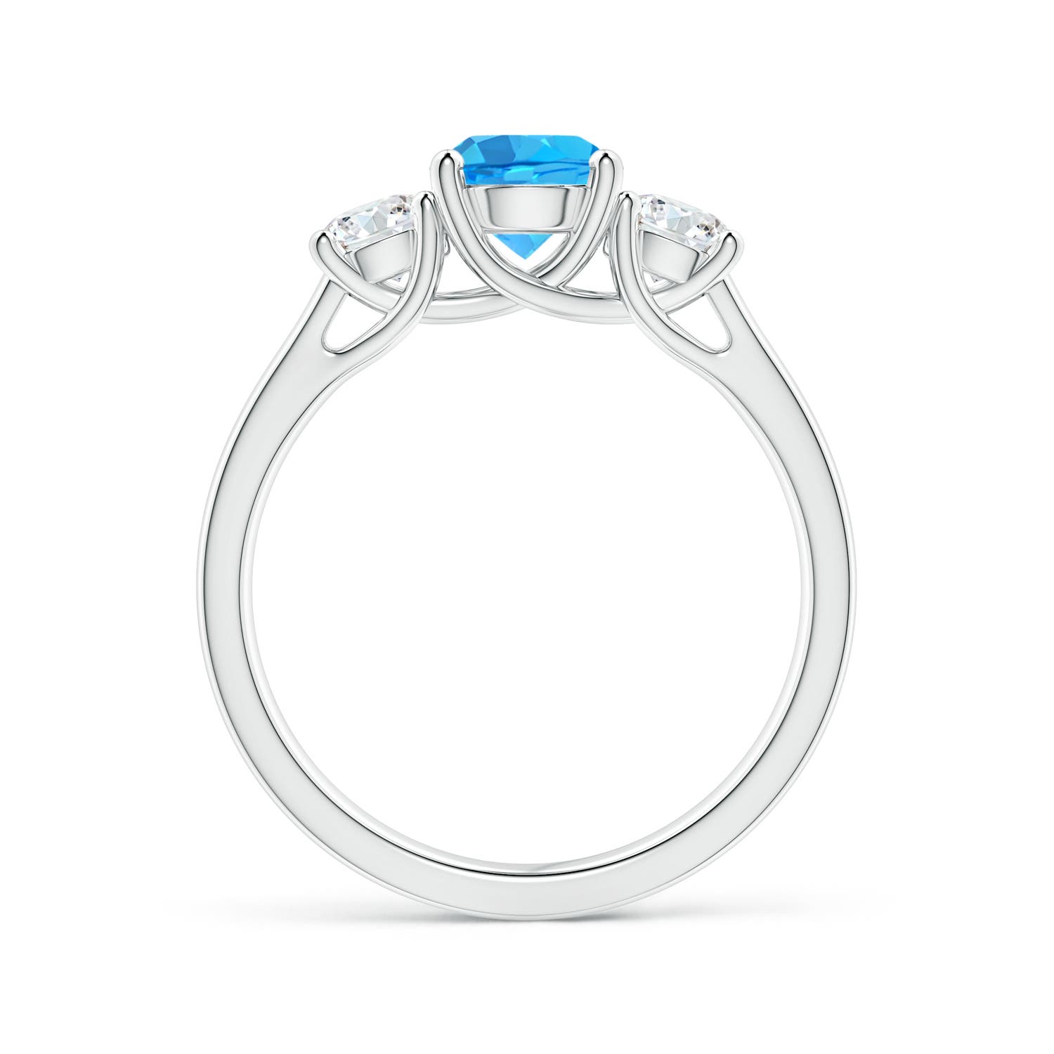 AAA - Swiss Blue Topaz / 1.41 CT / 14 KT White Gold