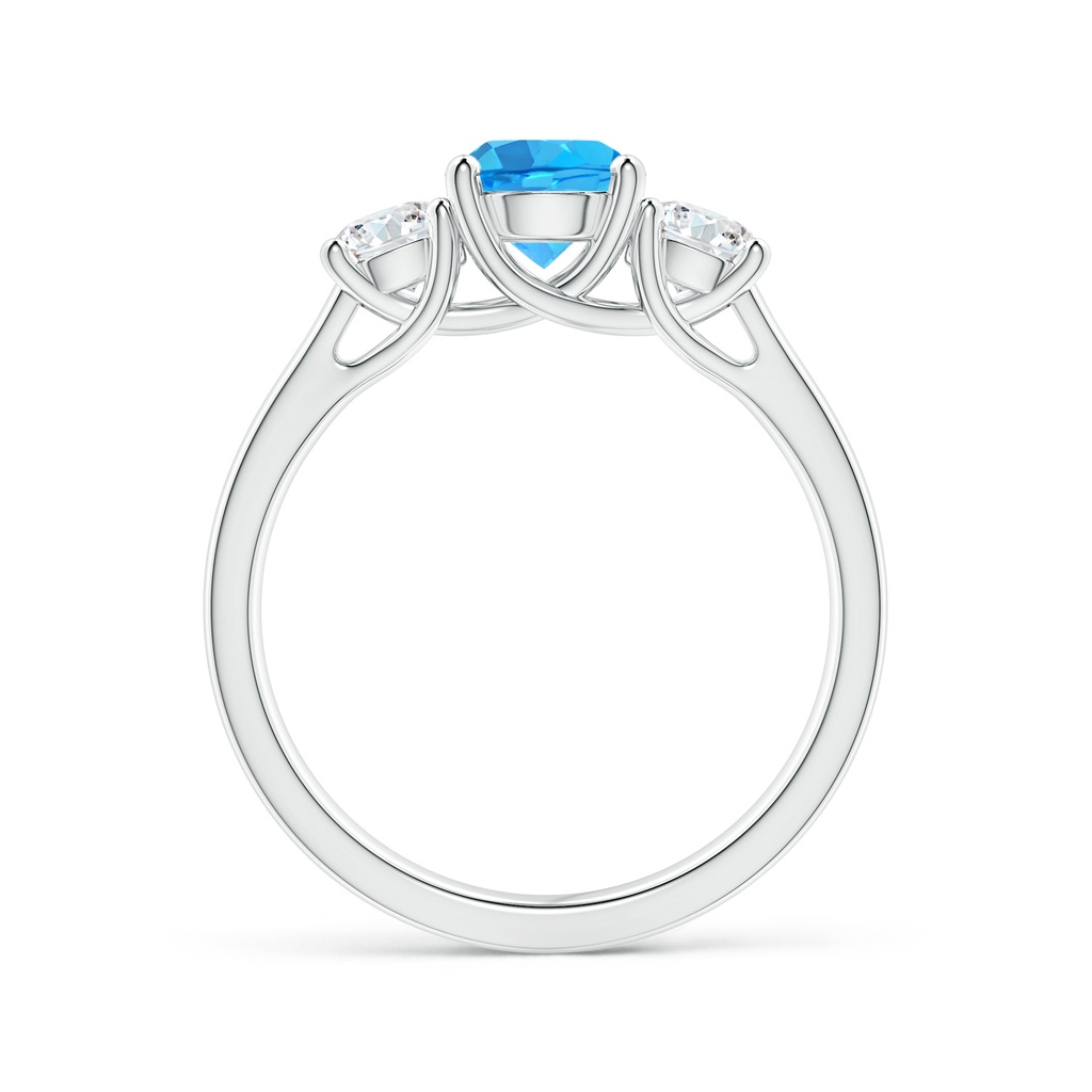 6mm AAA Classic Round Swiss Blue Topaz and Diamond Three Stone Ring in White Gold - side_1