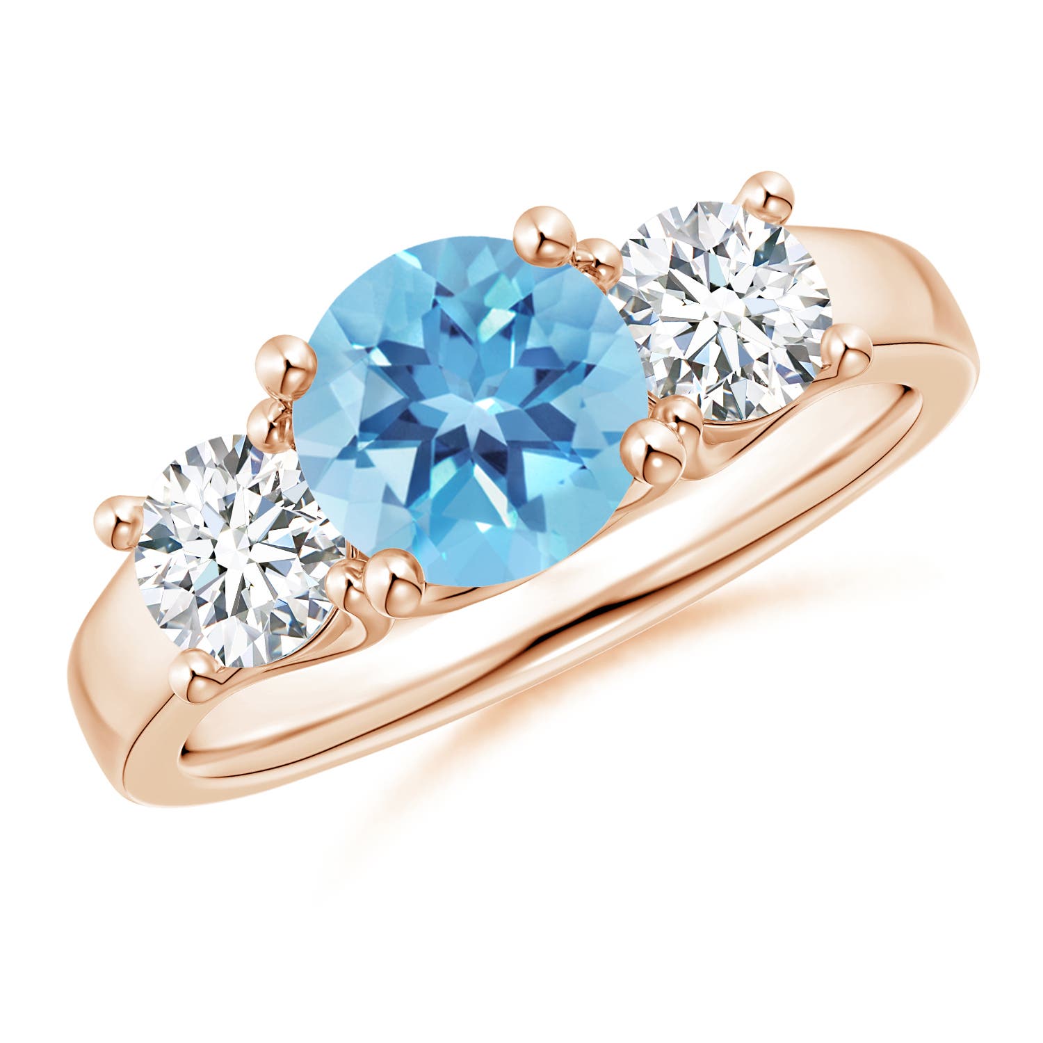 A - Swiss Blue Topaz / 2.25 CT / 14 KT Rose Gold