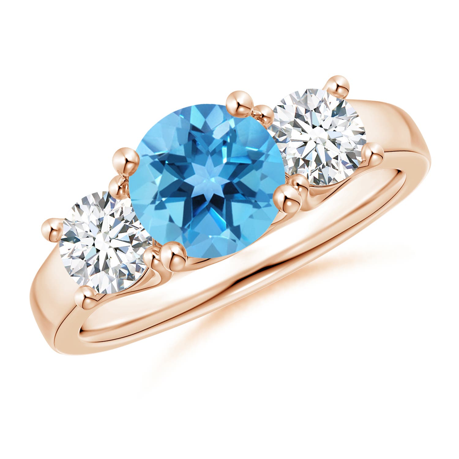 AA - Swiss Blue Topaz / 2.25 CT / 14 KT Rose Gold