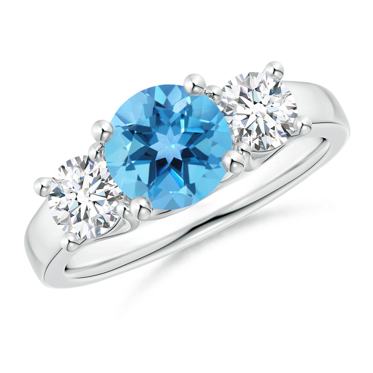 AA - Swiss Blue Topaz / 2.25 CT / 14 KT White Gold