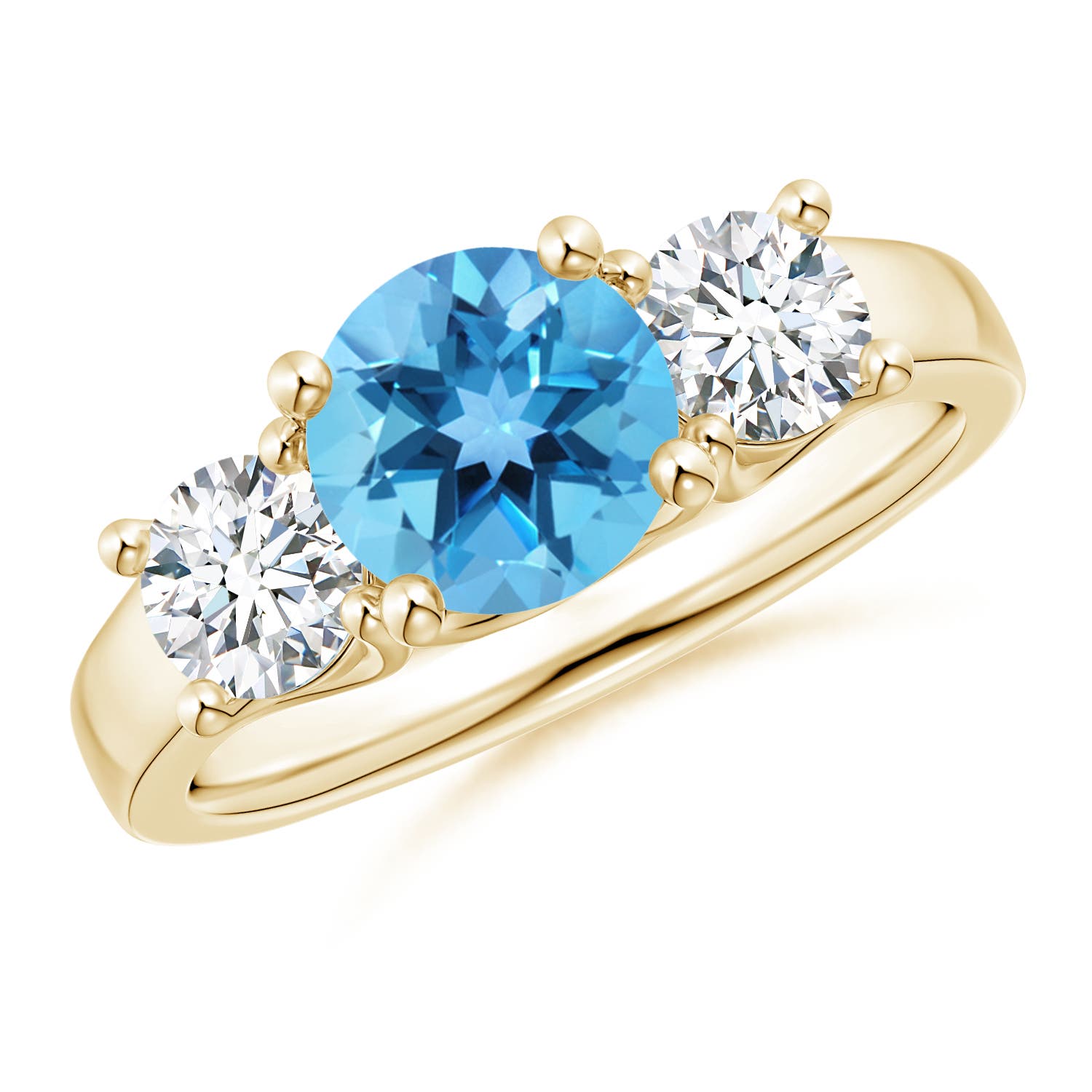 AA - Swiss Blue Topaz / 2.25 CT / 14 KT Yellow Gold