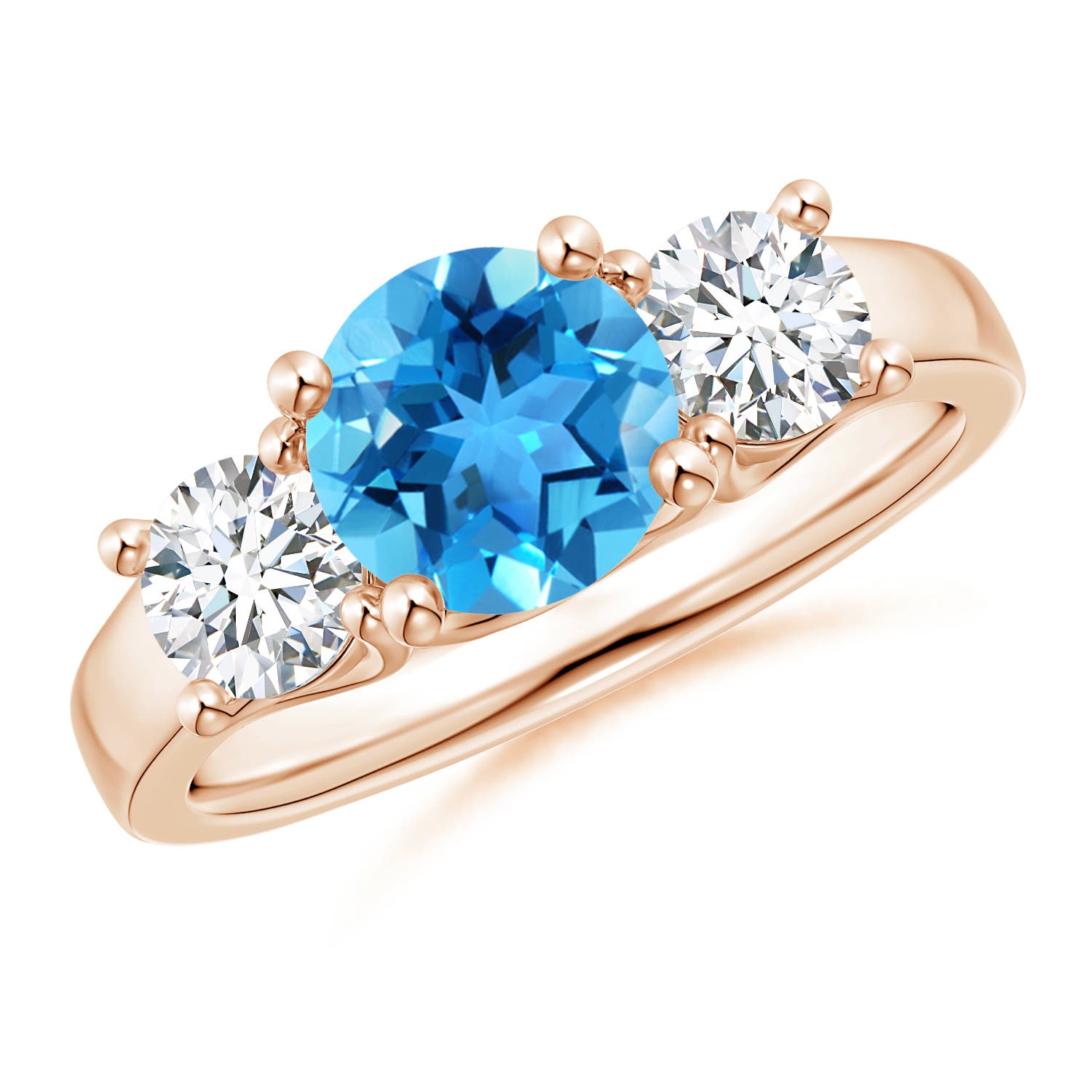 AAA - Swiss Blue Topaz / 2.25 CT / 14 KT Rose Gold