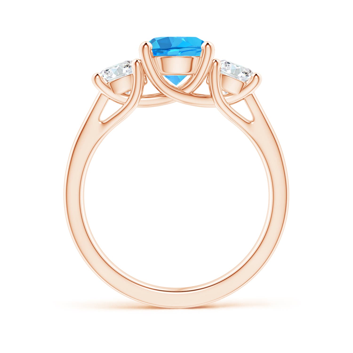 AAA - Swiss Blue Topaz / 2.25 CT / 14 KT Rose Gold