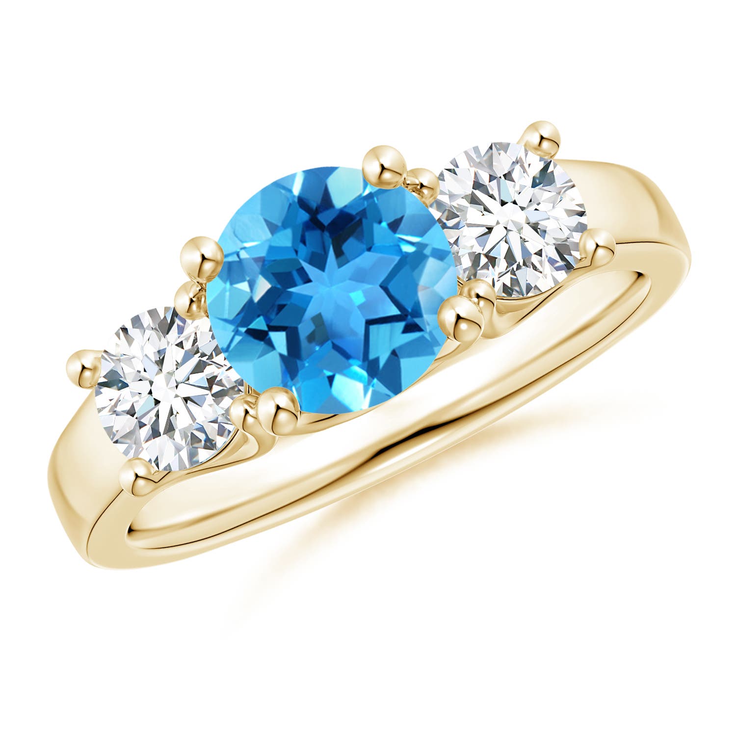 AAA - Swiss Blue Topaz / 2.25 CT / 14 KT Yellow Gold