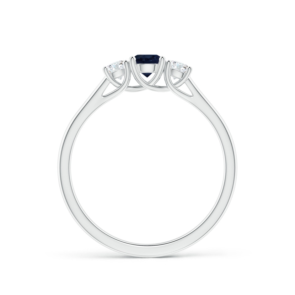 4mm A Classic Round Sapphire and Diamond Three Stone Ring in P950 Platinum side-1