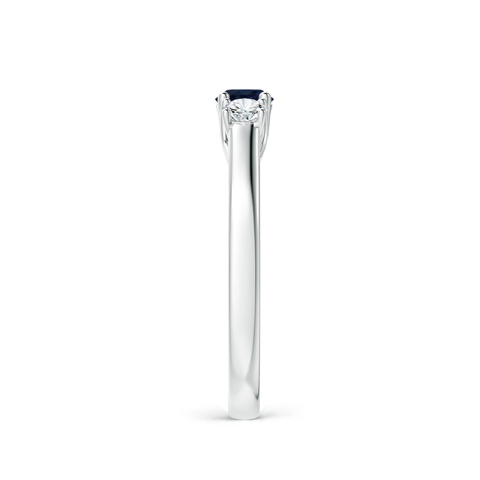 4mm A Classic Round Sapphire and Diamond Three Stone Ring in P950 Platinum side-2