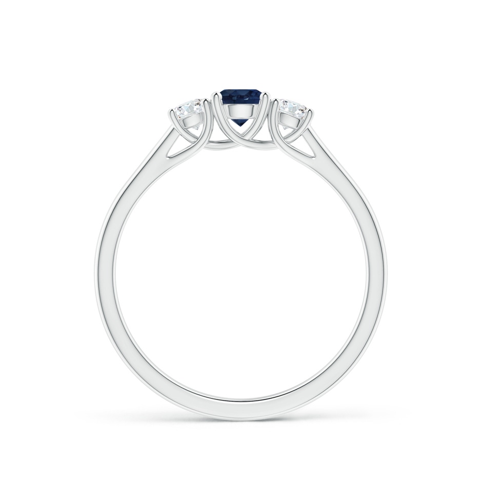 4mm AA Classic Round Sapphire and Diamond Three Stone Ring in P950 Platinum side-1