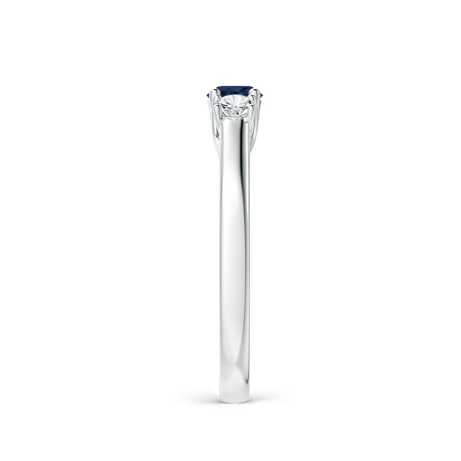 4mm AA Classic Round Sapphire and Diamond Three Stone Ring in P950 Platinum side-2