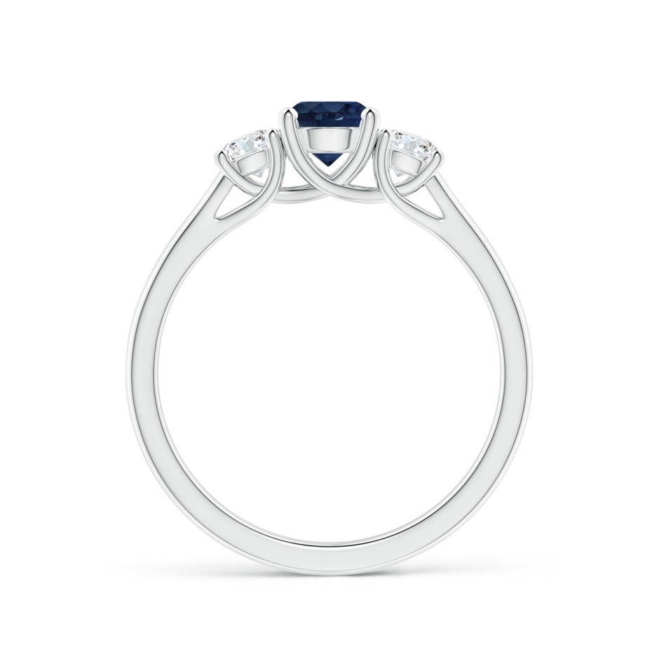5mm AA Classic Round Sapphire and Diamond Three Stone Ring in P950 Platinum side-1