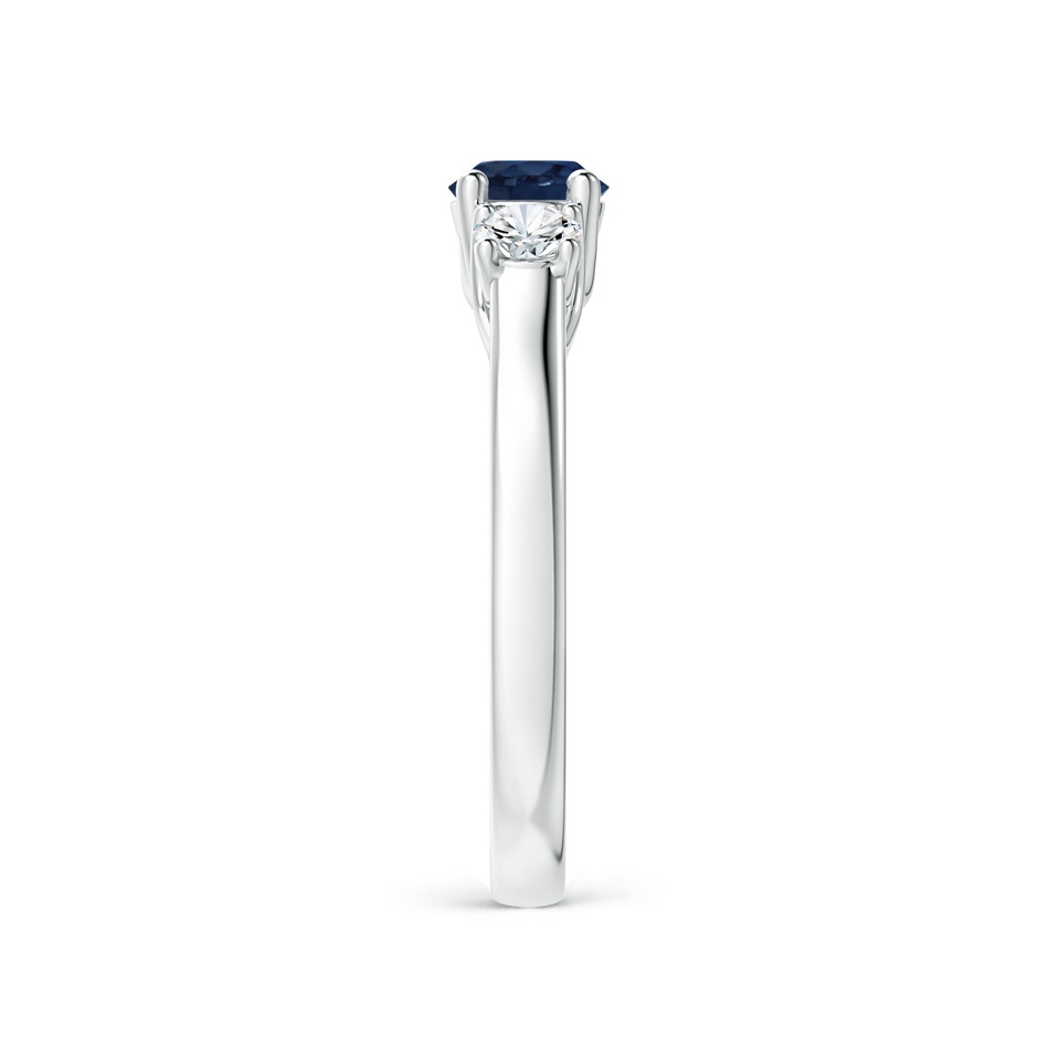 5mm AA Classic Round Sapphire and Diamond Three Stone Ring in P950 Platinum side-2