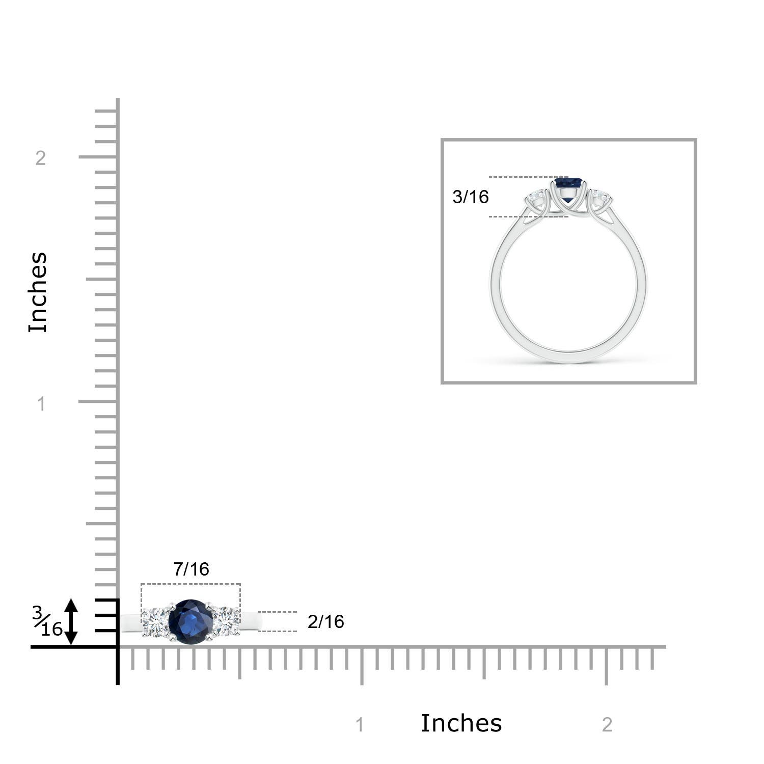 AA - Blue Sapphire / 0.92 CT / 14 KT White Gold