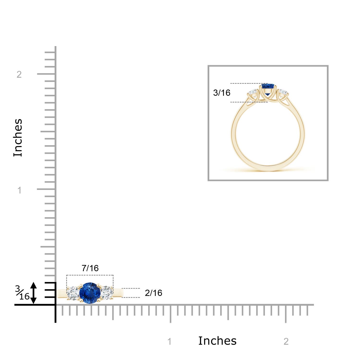 AAA - Blue Sapphire / 0.92 CT / 14 KT Yellow Gold