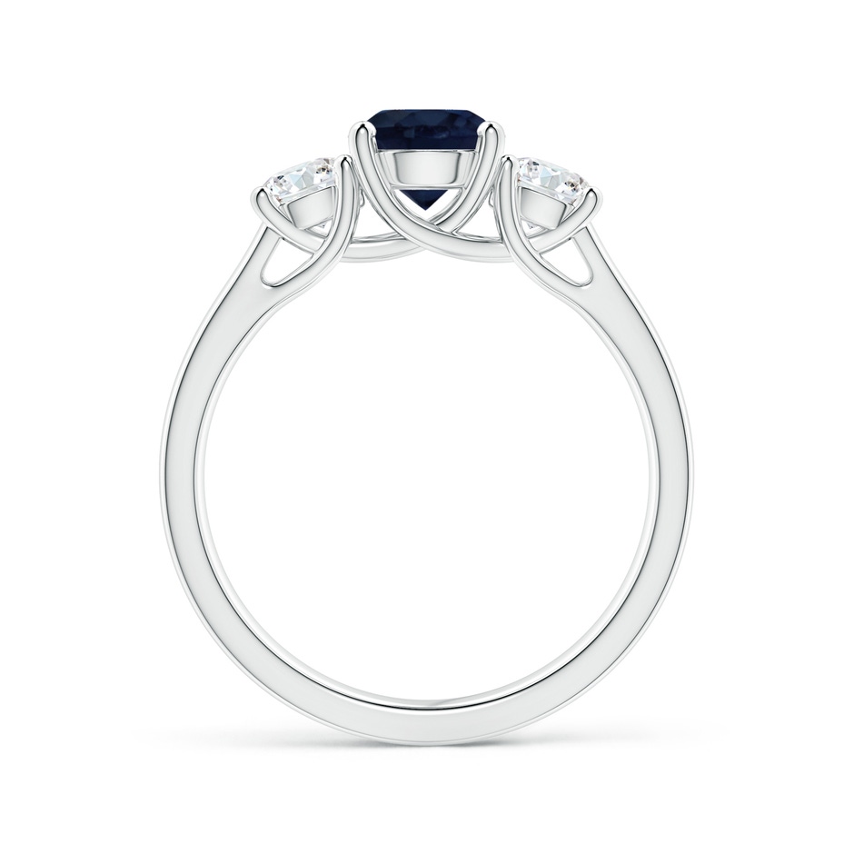 6mm A Classic Round Sapphire and Diamond Three Stone Ring in White Gold side-1
