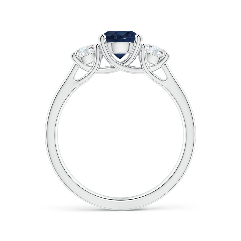 6mm AA Classic Round Sapphire and Diamond Three Stone Ring in P950 Platinum side-1
