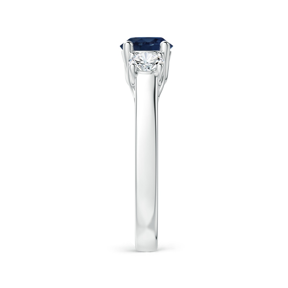 6mm AA Classic Round Sapphire and Diamond Three Stone Ring in P950 Platinum side-2