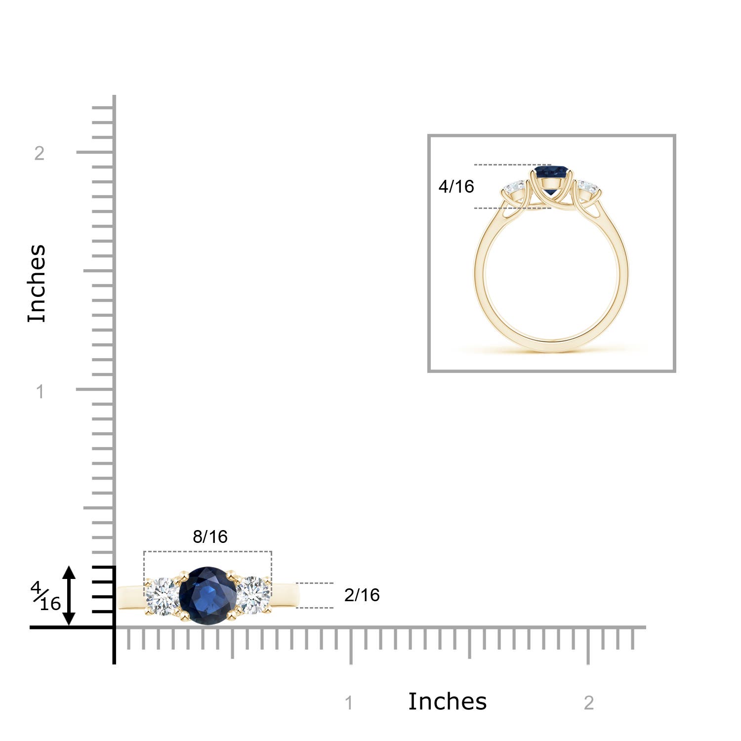 AA - Blue Sapphire / 1.46 CT / 14 KT Yellow Gold