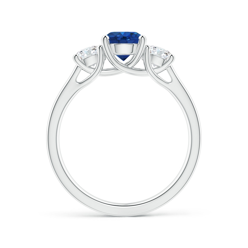 6mm AAA Classic Round Sapphire and Diamond Three Stone Ring in P950 Platinum side-1