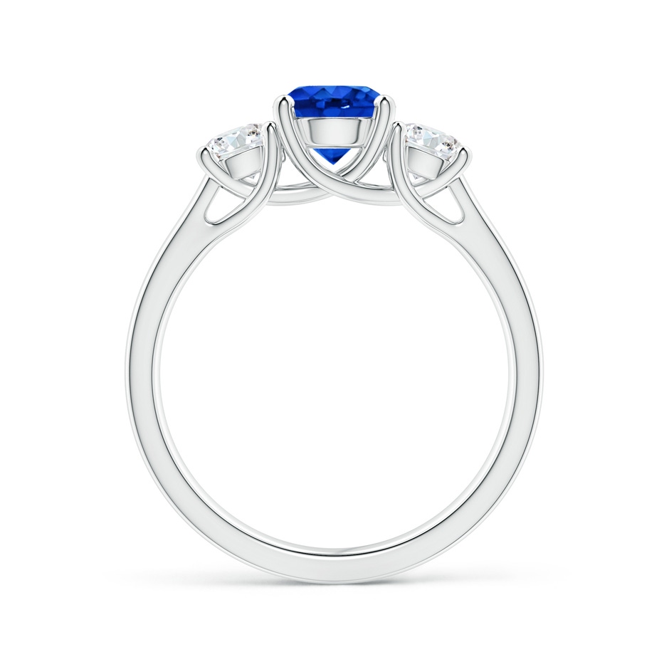 6mm AAAA Classic Round Sapphire and Diamond Three Stone Ring in White Gold side-1