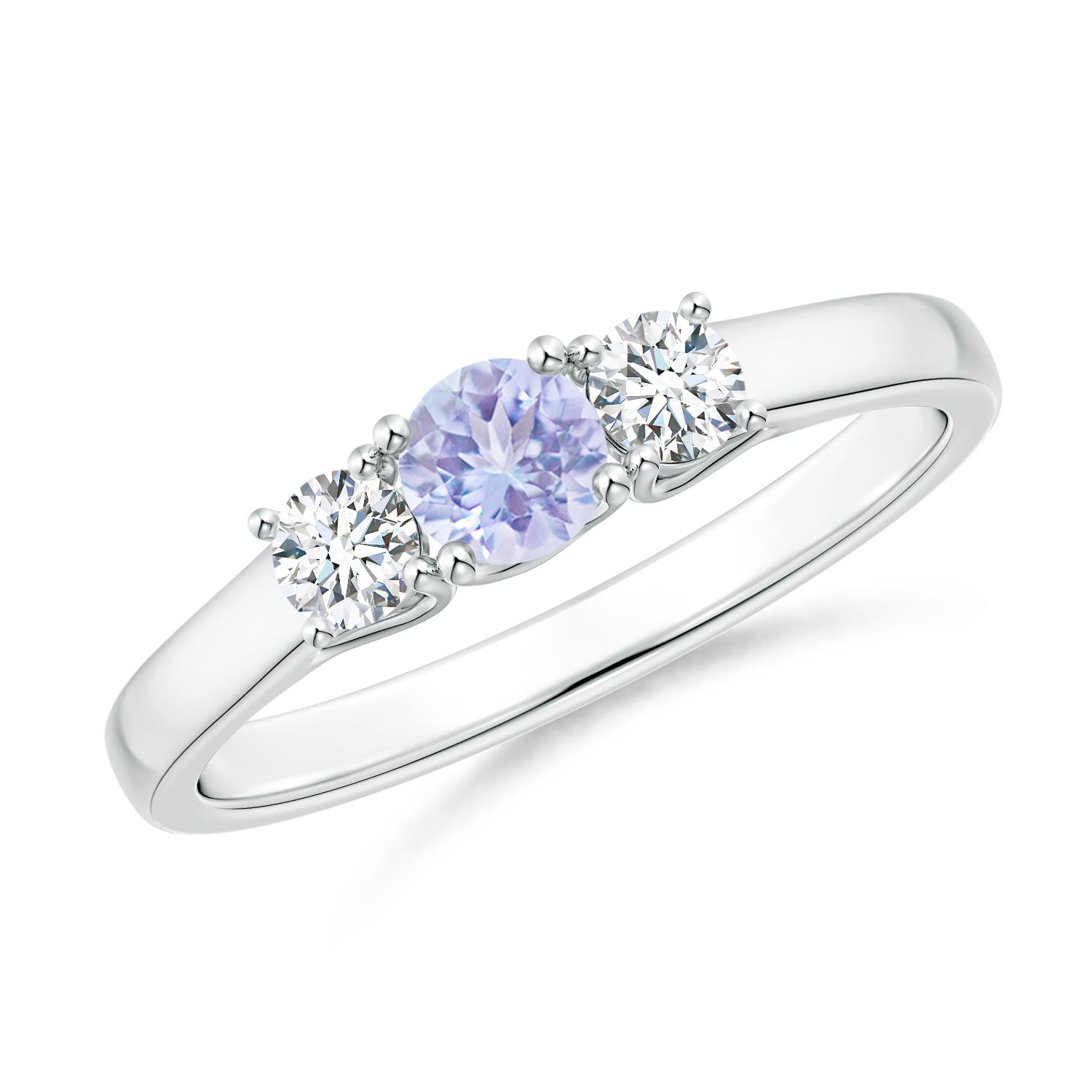 A - Tanzanite / 0.46 CT / 14 KT White Gold