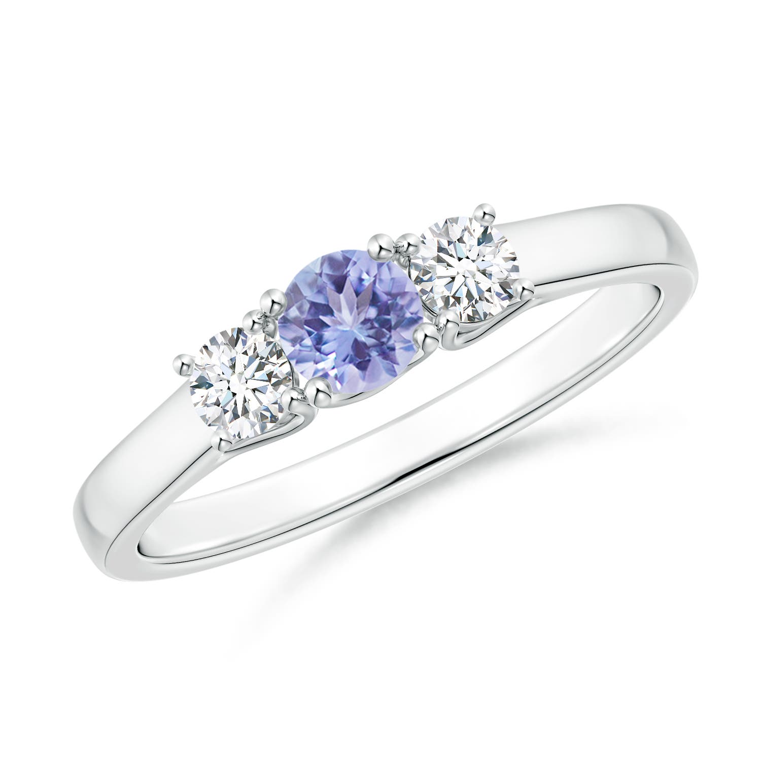 AA - Tanzanite / 0.46 CT / 14 KT White Gold