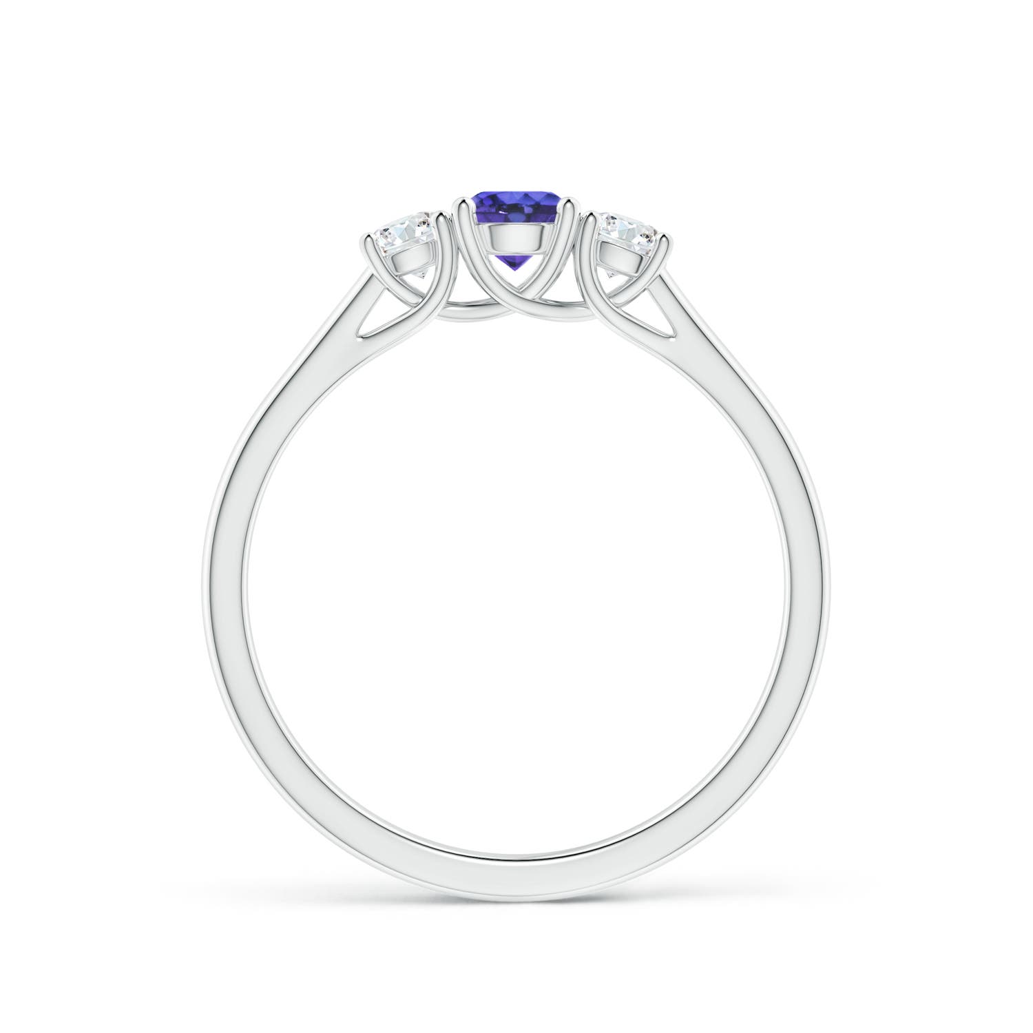 AAA - Tanzanite / 0.46 CT / 14 KT White Gold